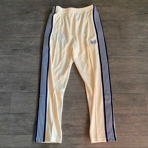 Needles Velour Cream & Blue Track Pants